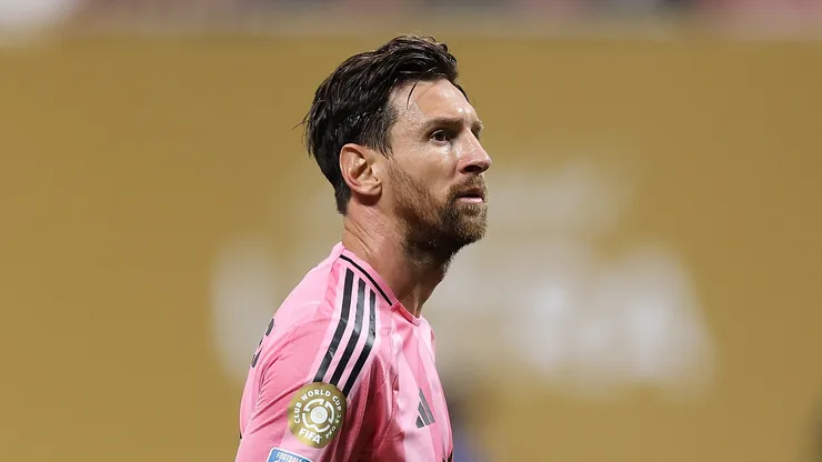 Lionel Messi of Inter Miami looks on during the match between Internacional CF Miami and FC Porto