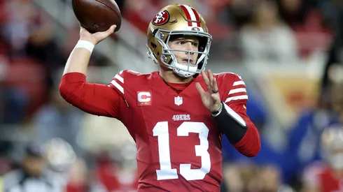 Brock Purdy #13 of the San Francisco 49ers pass the ball against the Detroit Lions at Levi's Stadium on December 30, 2024 in Santa Clara, California.