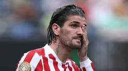 Rodrigo De Paul #5 of Atletico De Madrid gestures on the pitch during the FIFA Club World Cup 2025 group B match between Seattle Sounders FC and Club Atletico de Madrid