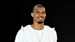 Victor Wembanyama speaks onstage during Fanatics Fest NYC 2025