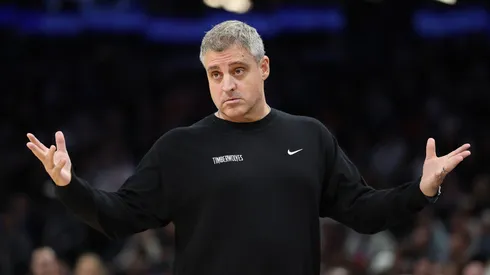 Assistant coach Micah Nori of the Minnesota Timberwolves reacts during the second half of the NBA game against the Phoenix Suns at Footprint Center on January 29, 2025 in Phoenix, Arizona.