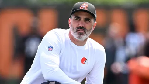 Head coach Kevin Stefanski of the Cleveland Browns watches a drill during Cleveland Browns mandatory minicamp at CrossCountry Mortgage Campus on June 10, 2025 in Berea, Ohio.