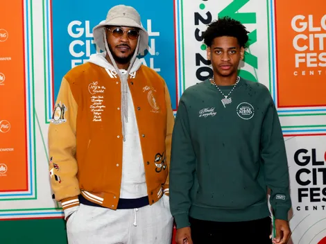 Kiyan and Carmelo Anthony team up after Hall of Fame induction