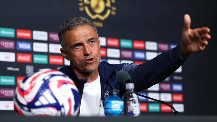 Luis Enrique, coach of PSG, during a press conference