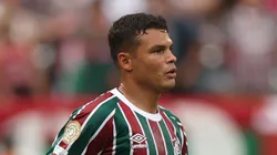 Thiago Silva #3 of Fluminense FC controls the ball during the FIFA Club World Cup 2025 group F match between Fluminense FC and Ulsan HD FC at MetLife Stadium on June 21, 2025 in East Rutherford, New Jersey.