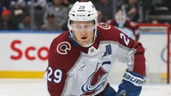 Nathan MacKinnon #29 of the Colorado Avalanche skates to the attack against the Toronto Maple Leafs during the first period in an NHL game at Scotiabank Arena on March 19, 2025 in Toronto, Ontario, Canada.
