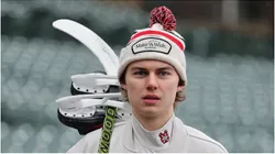 Connor Bedard on December 31, 2024 in Chicago, Illinois.