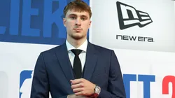 Cooper Flagg poses on the red carpet prior to the 2025 NBA Draft - Round One at Barclays Center on June 25, 2025 in New York City.