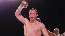 Julio Cesar Chavez Jr. gestures during a fight against Anderson "Spider" Silva as part of the Tribute to the Kings at Jalisco Stadium on June 19, 2021.