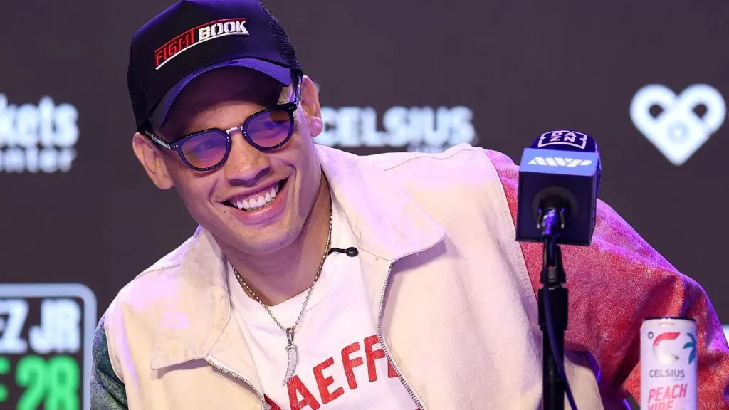 Julio Cesar Chavez Jr. speaks during a press conference at The Avalon on May 14, 2025. (Source: Luke Hales/Getty Images)