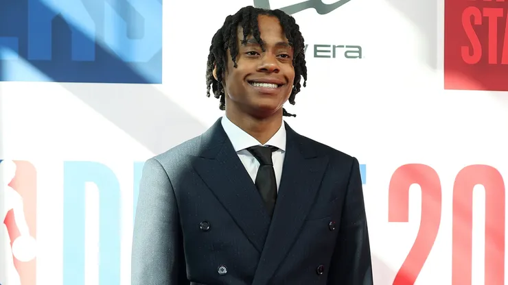 Tre Johnson poses on the red carpet prior to the 2025 NBA Draft - Round One at Barclays Center on June 25, 2025.