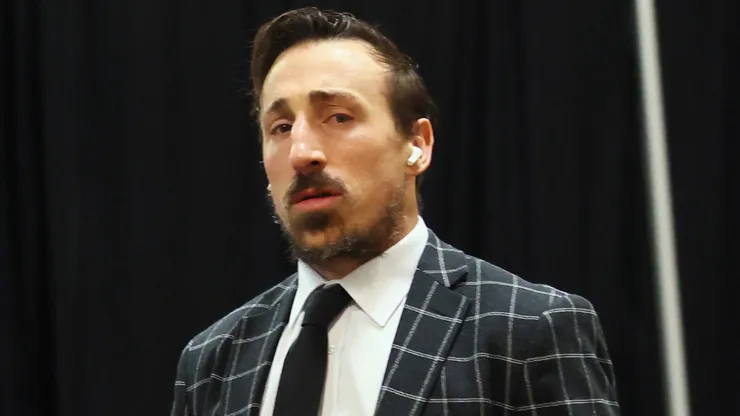 Brad Marchand of the Florida Panthers arrives at Amerant Bank Arena.