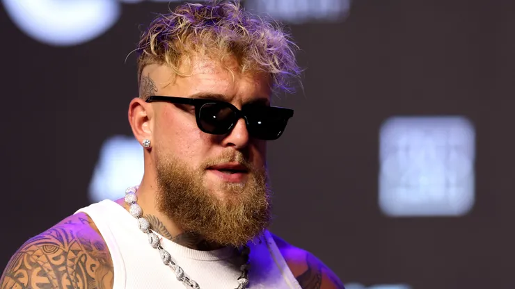 Jake Paul speaks during a press conference at The Avalon on May 14, 2025.