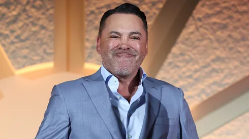Oscar De La Hoya looks on during the press conference as part of the Riyadh Season - Latino Night on November 14, 2024 in Riyadh, Saudi Arabia.