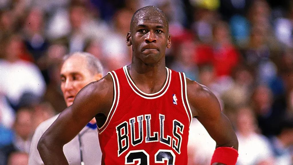 Michael Jordan looking on