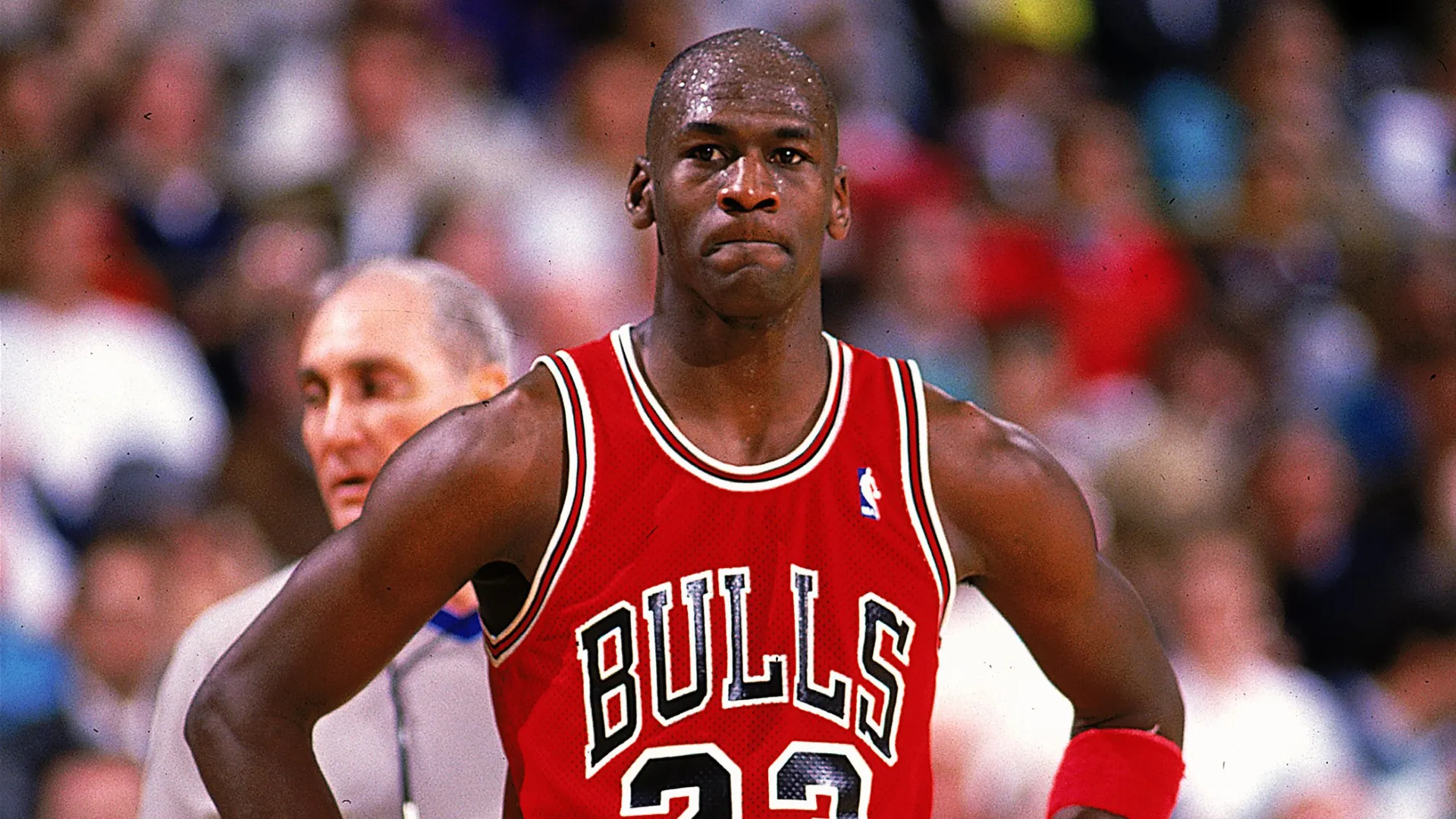 Michael Jordan looking on