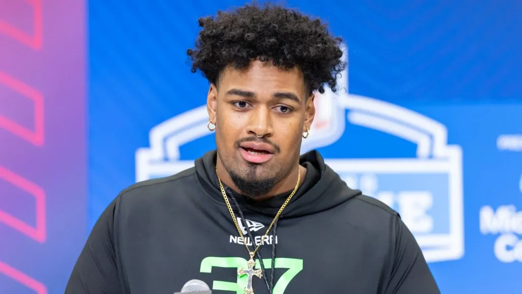 Josh Simmons speaks to the press