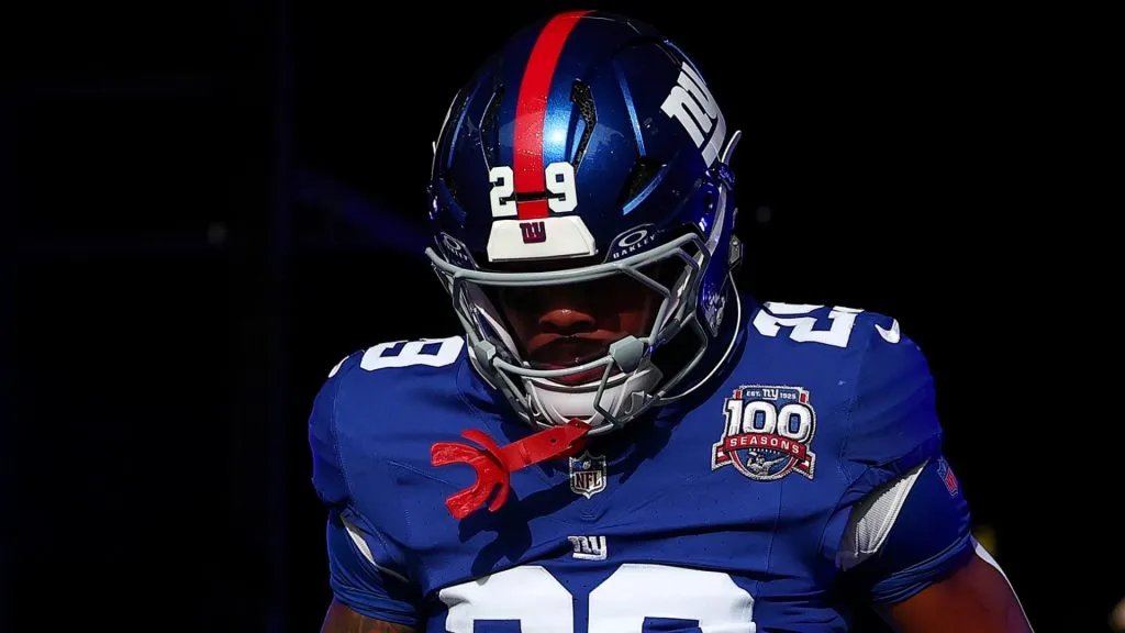 Tyrone Tracy Jr. #29 of the New York Giants.