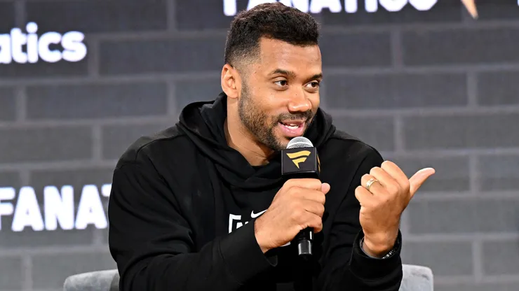 Russell Wilson speaks onstage at Fanatics Fest NYC 2025 at Javits Center on June 20, 2025 in New York City.