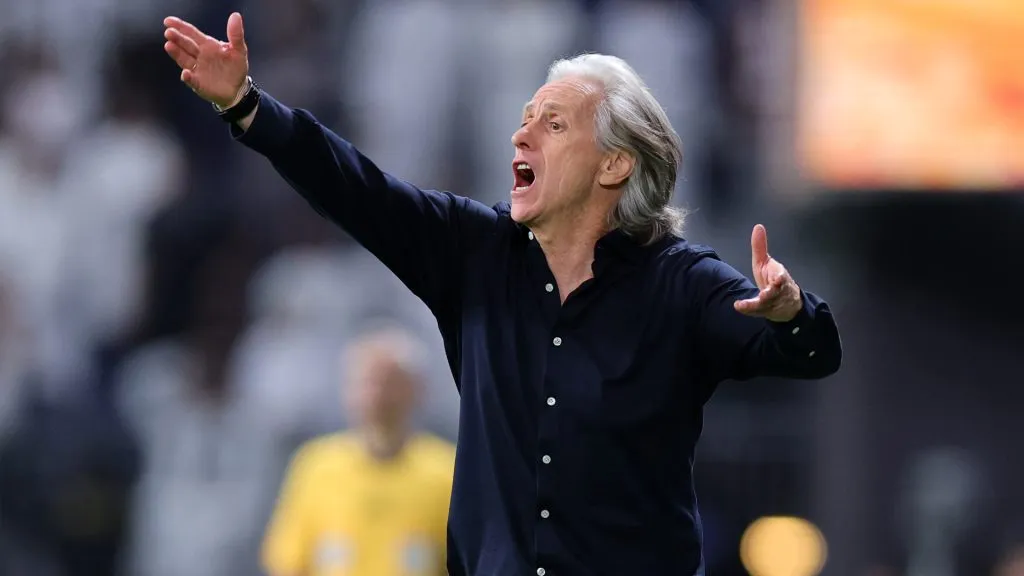 Jorge Jesus, Head Coach of Al Hilal, reacts during the Saudi Pro League match between Al Hilal and Al Shabab. (Abdullah Ahmed/Getty Images)