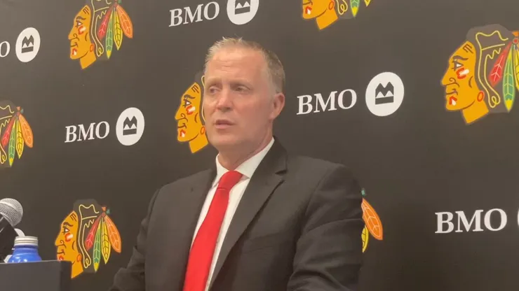 Blackhawks Scouting director Mike Doneghey during 2025 draft
