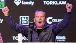 Julio Cesar Chavez reacts during a press conference at The Avalon on May 14, 2025 in Los Angeles, California.