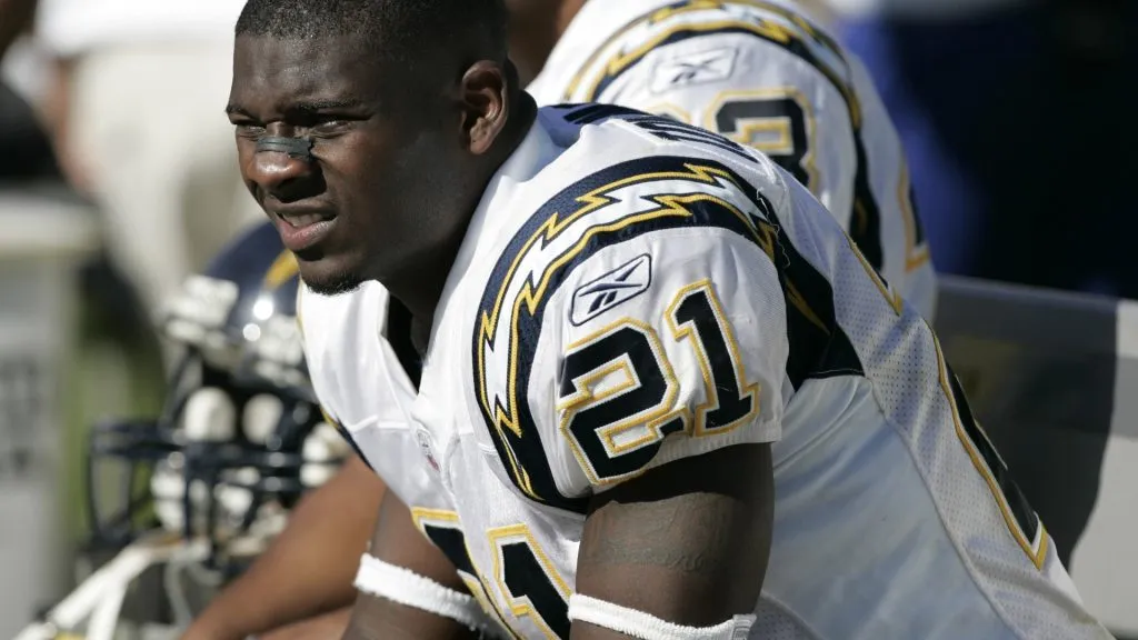 Chargers runningback LaDainian Tomlinson on the sidelines late in the game