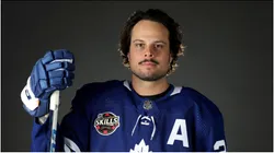 Auston Matthews #34 of the Toronto Maple Leafs poses for a portrait before the 2022 NHL All-Star game at T-Mobile Arena on February 04, 2022 in Las Vegas, Nevada.