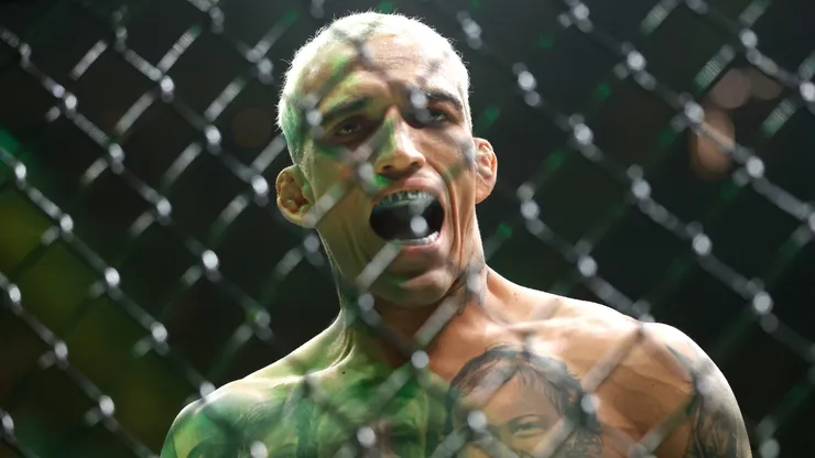 Charles Oliveira of Brazil reacts before facing Ilia Topuria of Georgia in the lightweight main event title bout during UFC 317 at T-Mobile Arena on June 28, 2025 in Las Vegas, Nevada.