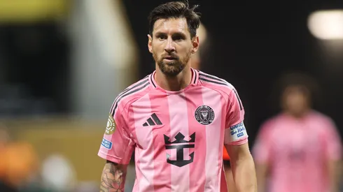 Lionel Messi #10 of Inter Miami CF looks on during the FIFA Club World Cup 2025 round of 16 match between Paris Saint-Germain and Inter Miami CF at Mercedes-Benz Stadium on June 29, 2025 in Atlanta, Georgia.