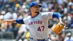 Frankie Montas #47 of the New York Mets pitches in the first inning during the game against the Pittsburgh Pirates at PNC Park on June 29, 2025 in Pittsburgh, Pennsylvania.