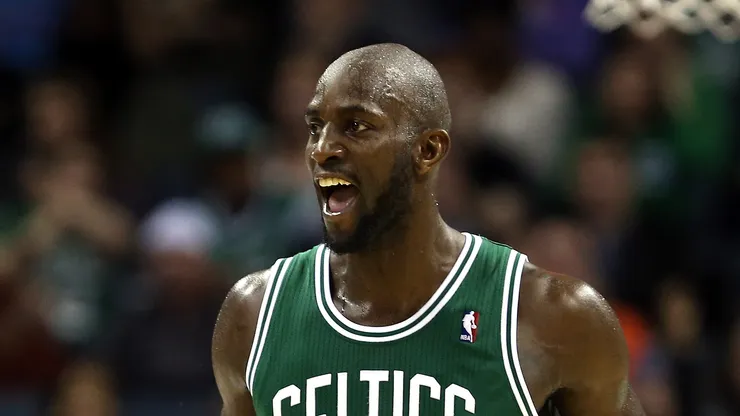 Kevin Garnett #5 of the Boston Celtics during their game at Time Warner Cable Arena on February 11, 2013 in Charlotte, North Carolina.