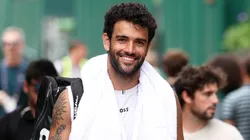 Matteo Berrettini of Italy walks back to the clubhouse from a practice session prior to The Championships Wimbledon 2025 at All England Lawn Tennis and Croquet Club on June 25, 2025.