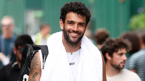 Matteo Berrettini of Italy walks back to the clubhouse from a practice session prior to The Championships Wimbledon 2025 at All England Lawn Tennis and Croquet Club on June 25, 2025.