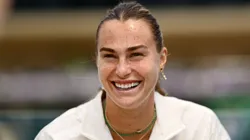 Aryna Sabalenka smiles as she speaks in an interview prior to The Championships Wimbledon 2025 at All England Lawn Tennis and Croquet Club on June 28, 2025.