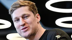 Nathan MacKinnon #29 of Canada takes questions during media day ahead of the 2025 NHL 4 Nations Face-Off at the Bell Centre on February 11, 2025 in Montreal, Quebec, Canada.