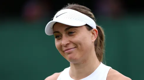 Paula Badosa of Spain looks on during practice prior to The Championships Wimbledon 2025 at All England Lawn Tennis and Croquet Club on June 26, 2025.