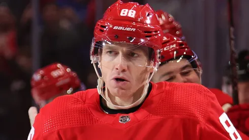 Patrick Kane of the Detroit Red Wings looks to make a play during a game, as the team strengthens its roster with key depth moves.