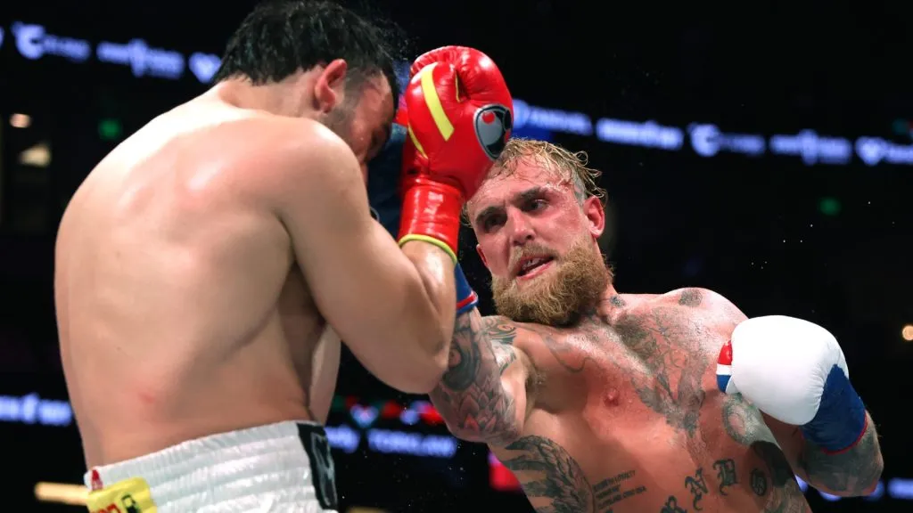 Jake Paul punches Julio Cesar Chavez Jr. to a unanimous decision win during a Cruiserweight fight at Honda Center on June 28, 2025 in Anaheim, California. (Photo by Harry How/Getty Images)