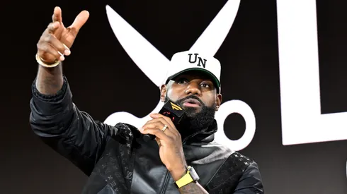 LeBron James speaks onstage during Fanatics Fest NYC 2025 at Javits Center on June 21, 2025 in New York City.