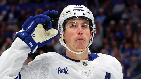 Mitch Marner addresses the media for the first time as a Vegas Golden Knight, proudly wearing No. 93.