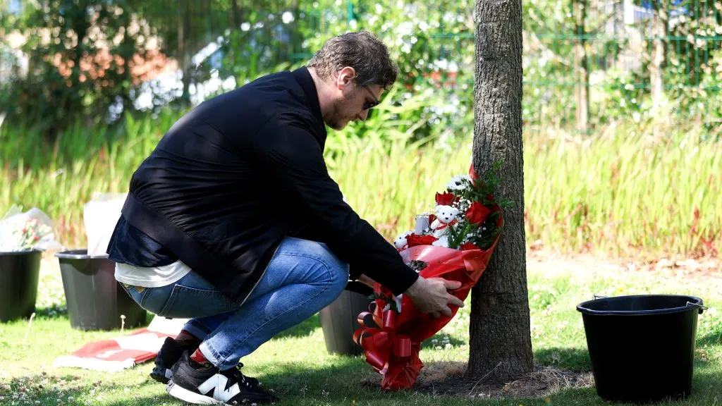 Tributes are laid for Liverpool player Diogo Jota at Anfield on July 03, 2025 (Getty Images)
