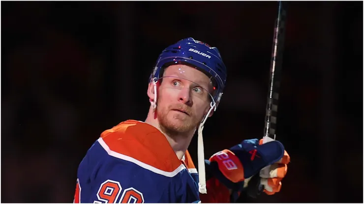 Corey Perry #90 of the Edmonton Oilers is named the third star of the game following the 4-1 win against the Dallas Stars in Game Four of the Western Conference Final of the 2025 Stanley Cup Playoffs at Rogers Place on May 27, 2025 in Edmonton, Alberta, Canada.
