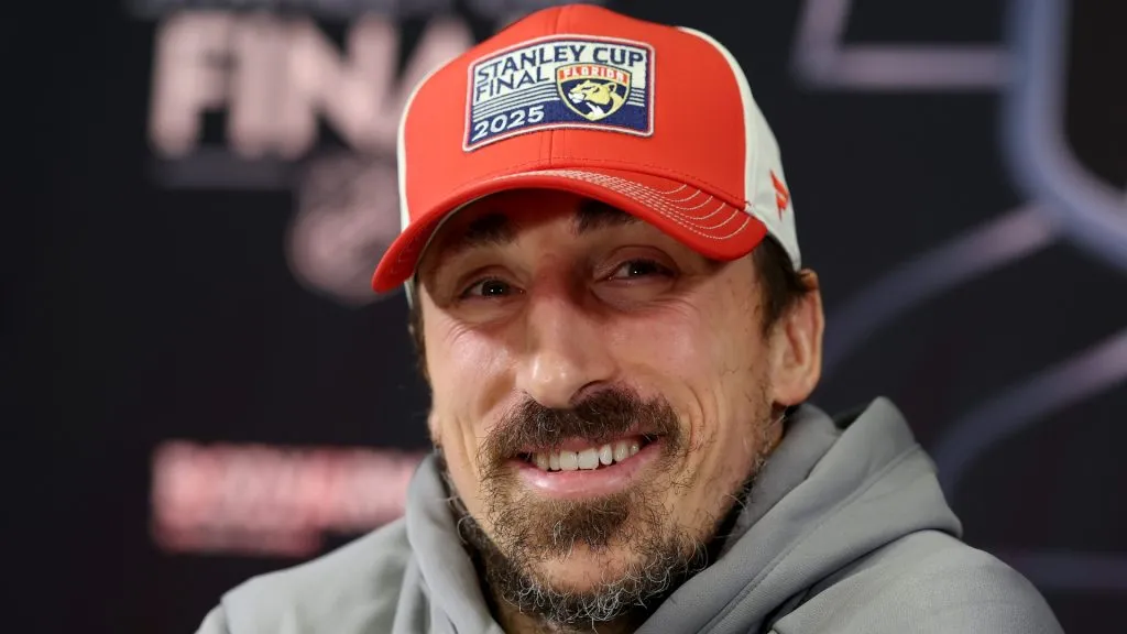 Brad Marchand in a press conference