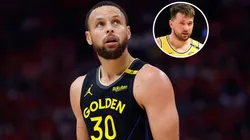 Stephen Curry #30 of the Golden State Warriors reacts in the first half in Game Seven of the Western Conference First Round NBA Playoffs.