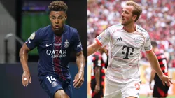 Desire Doue #14 of Paris Saint-Germain and Harry Kane #9 of FC Bayern Munchen.