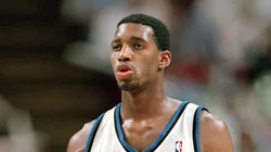 Tracy McGrady #1 of the Orlando Magic looks on during the pre-season game against the Atlanta Hawks at the TD Waterhouse Arena in Orlando