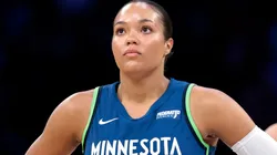 Napheesa Collier #24 of the Minnesota Lynx before the start of the second half against the Los Angeles Sparks at Crypto.com Arena on May 18, 2025 in Los Angeles, California.
