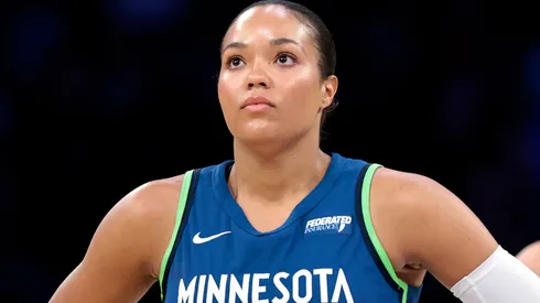 Napheesa Collier #24 of the Minnesota Lynx before the start of the second half against the Los Angeles Sparks at Crypto.com Arena on May 18, 2025 in Los Angeles, California.