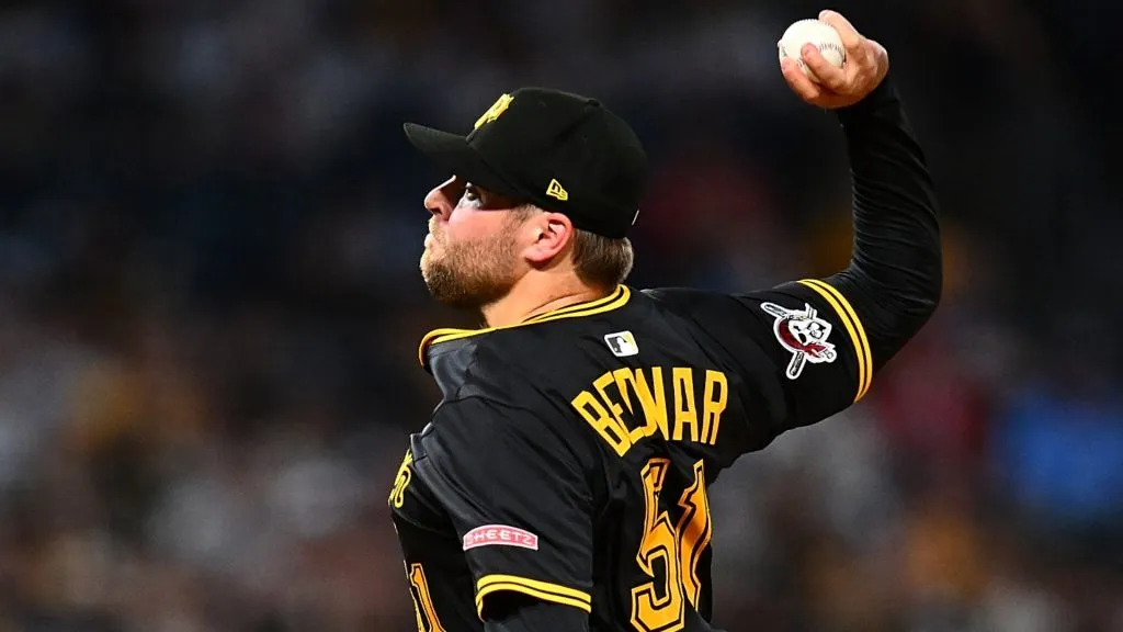 David Bednar #51 of the Pittsburgh Pirates pitches during the ninth inning against the St. Louis Cardinals at PNC Park on July 1, 2025 in Pittsburgh, Pennsylvania. (Photo by Joe Sargent/Getty Images)
